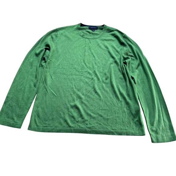 Banana Republic Size L Green Silk Cashmere Long Sleeve Crew Neck Sweater
